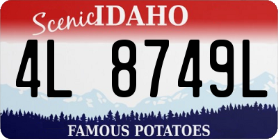 ID license plate 4L8749L