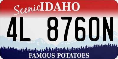 ID license plate 4L8760N