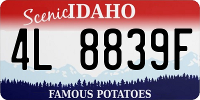 ID license plate 4L8839F