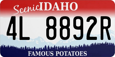 ID license plate 4L8892R
