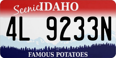ID license plate 4L9233N