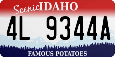 ID license plate 4L9344A