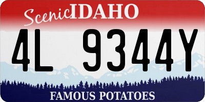 ID license plate 4L9344Y