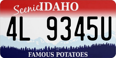 ID license plate 4L9345U