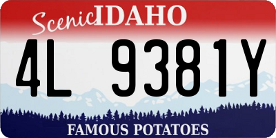 ID license plate 4L9381Y