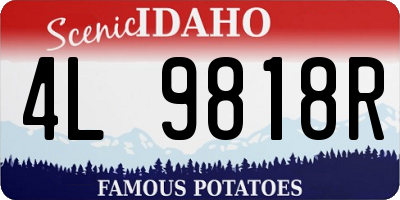 ID license plate 4L9818R