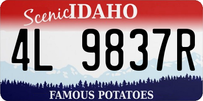 ID license plate 4L9837R