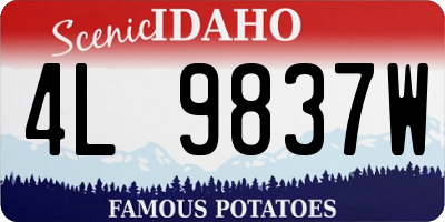 ID license plate 4L9837W