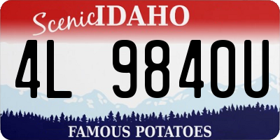 ID license plate 4L9840U