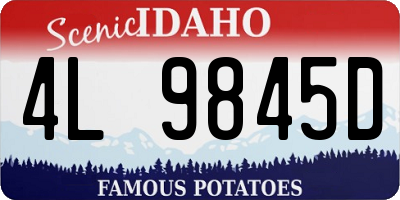 ID license plate 4L9845D