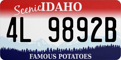 ID license plate 4L9892B