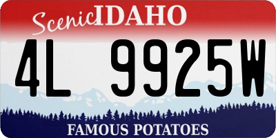 ID license plate 4L9925W