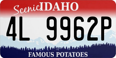 ID license plate 4L9962P