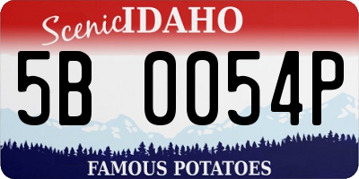ID license plate 5B0054P