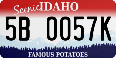 ID license plate 5B0057K