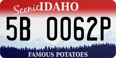 ID license plate 5B0062P