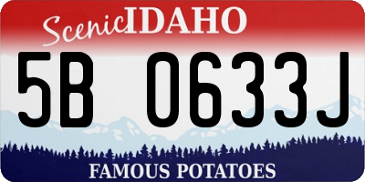 ID license plate 5B0633J