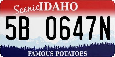 ID license plate 5B0647N