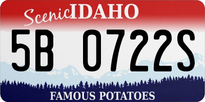 ID license plate 5B0722S