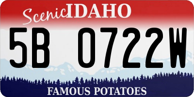 ID license plate 5B0722W