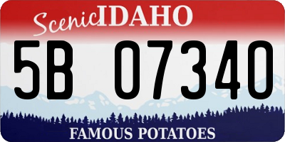 ID license plate 5B0734O