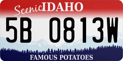 ID license plate 5B0813W