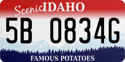 ID license plate 5B0834G