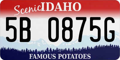 ID license plate 5B0875G