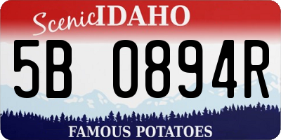 ID license plate 5B0894R