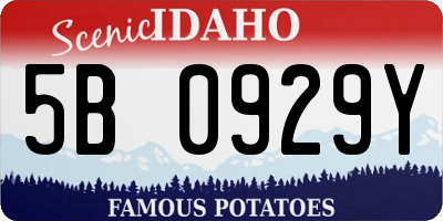 ID license plate 5B0929Y