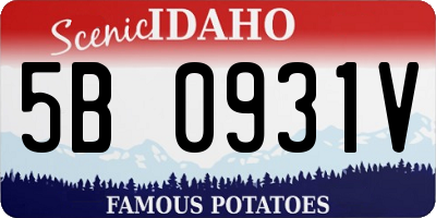 ID license plate 5B0931V