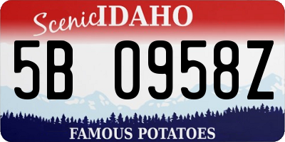 ID license plate 5B0958Z
