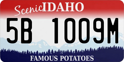 ID license plate 5B1009M