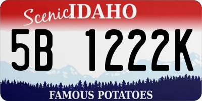 ID license plate 5B1222K