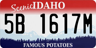 ID license plate 5B1617M