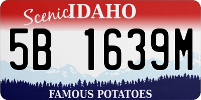 ID license plate 5B1639M