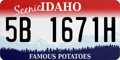 ID license plate 5B1671H