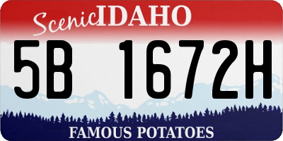 ID license plate 5B1672H