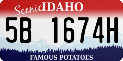 ID license plate 5B1674H