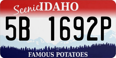 ID license plate 5B1692P