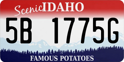 ID license plate 5B1775G