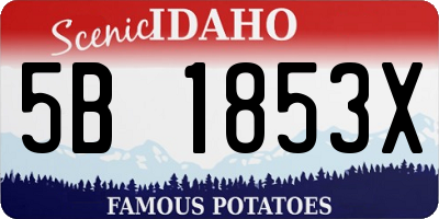 ID license plate 5B1853X