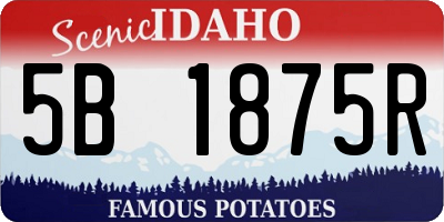 ID license plate 5B1875R