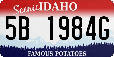 ID license plate 5B1984G