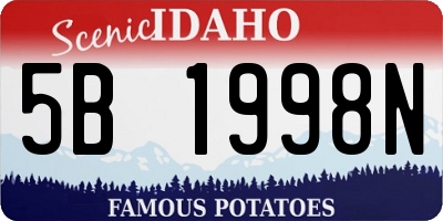 ID license plate 5B1998N