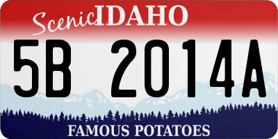 ID license plate 5B2014A