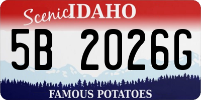 ID license plate 5B2026G