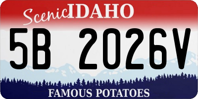 ID license plate 5B2026V