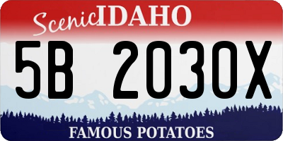 ID license plate 5B2030X