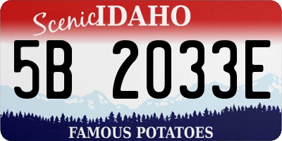 ID license plate 5B2033E
